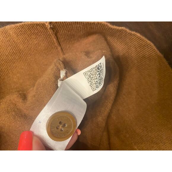 Tommy Hilfiger Camel Brown Cotton Button-Up Cardigan Sweater Women’s Size Large - Picture 9 of 9